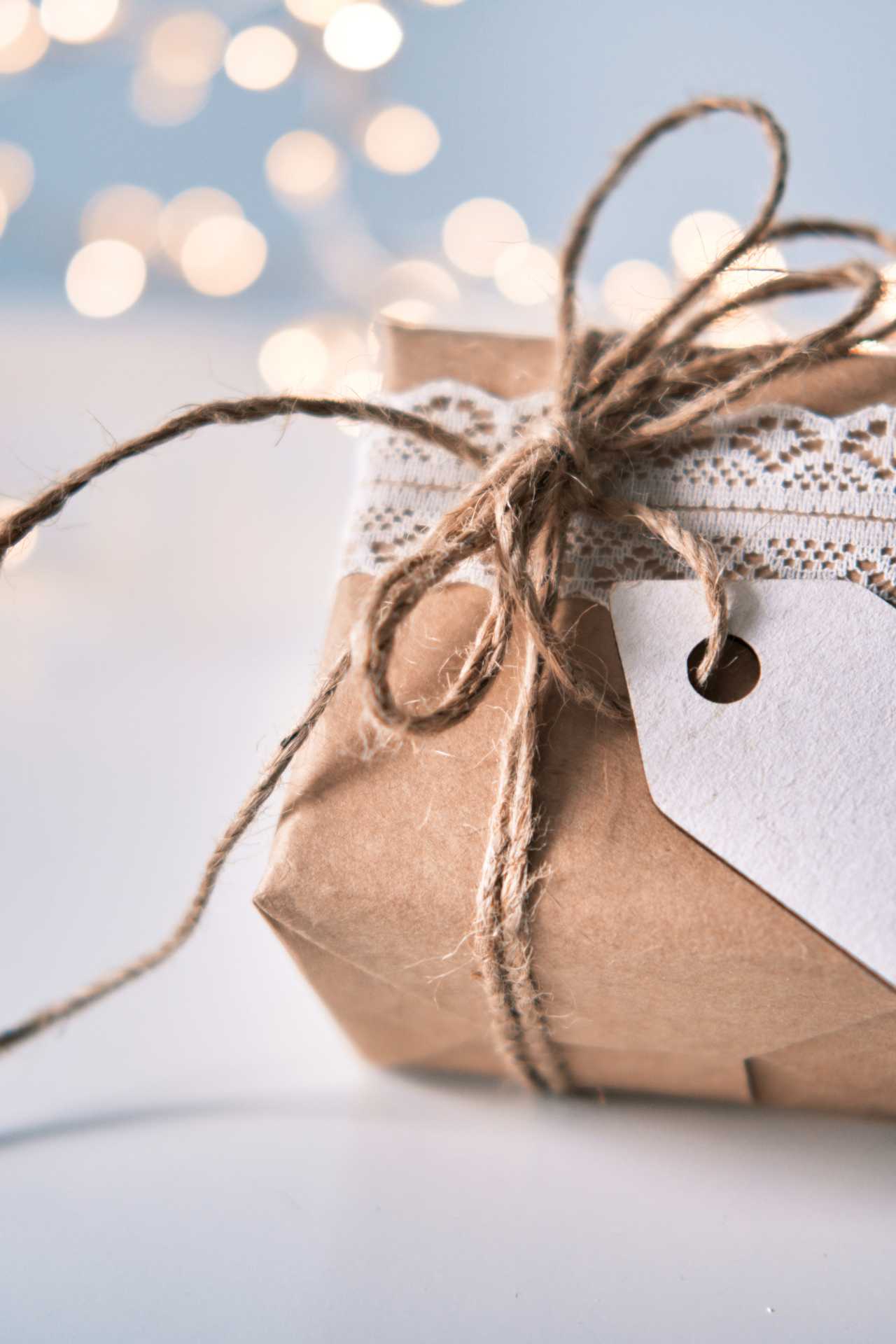 gift in brown paper wrapper